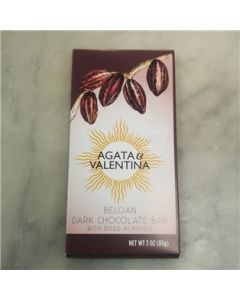 A&V Belgian Diced Almond Dark Chocolate Bar (3oz.)