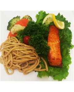 Asian Grilled Salmon, Sesame Noodles & Vegetables