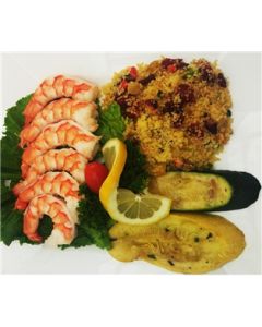 Large Steamed Shrimp, Cous Cous & Grilled Veggies