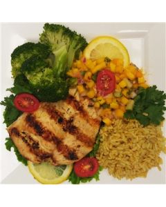 Chicken with Mango Salsa, Broccoli & Brown Rice